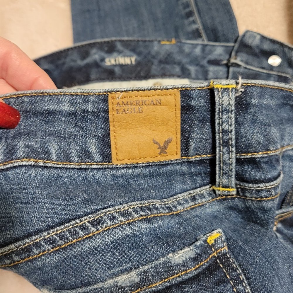 American Eagle Stretch Skinny Denim Jeans Size: 4 - Picture 4 of 10